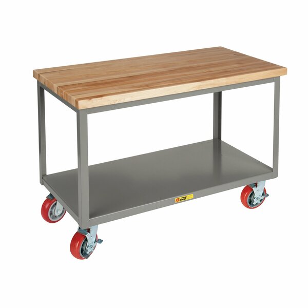 Little Giant Mobile Table, Butcher Block, 36" x 72", 3000 lbs. Cap, Wheel Brakes IPJ36726PYBK
